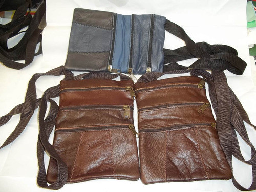 Cartera Bandolera Cuero Natural P/ Bajo O Encima De La Ropa 1