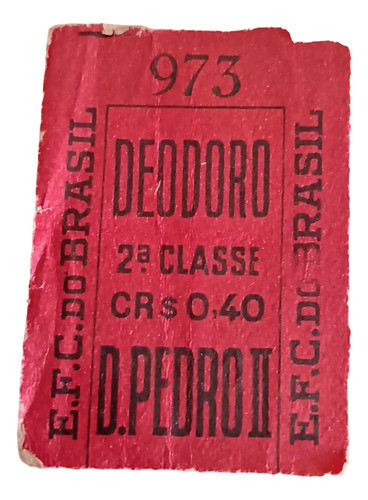 Ficha De Trem Quintino Deodoro 1945 Est Ferro Central Brasil 0