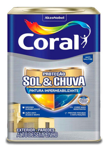 Tinta Impermeabilizante Proteção Sol E Chuva Areia 16l 0