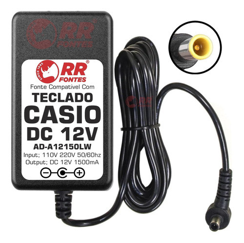 Fonte 12v Para Casio Ctk-1000 Ctk-6000 Ctk-6200 Ctk-6300in 0