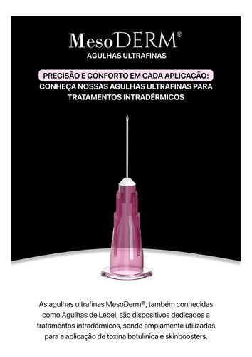Agulhas Lebel Toxina Intradermoterapia Mesoterapia 32gx6mm 1