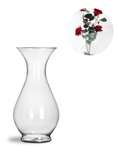 Vaso Vidro Torino Decorativo P36 Para Planta Flores Ø15x36cm 0