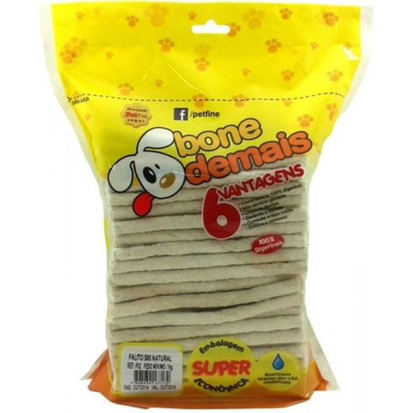 Osso Palito 8x5mm 1kg Branco Bone Demais Caixa Com 24 Kg 0