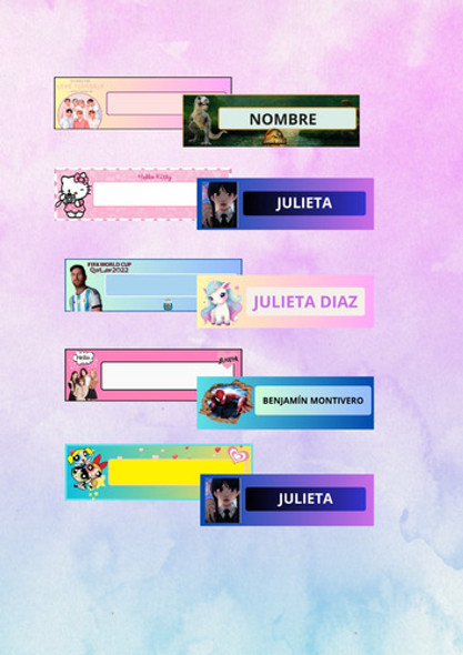 Kit Etiquetas Escolares Personalizadas Imprimible 1