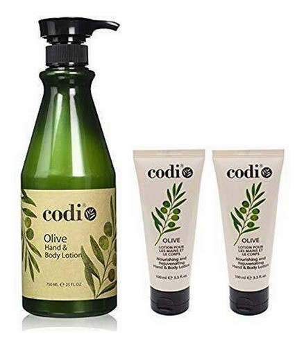 Loção Codi Olive Para Mãos E Corpo 750ml + 2x100ml Orgânica 0
