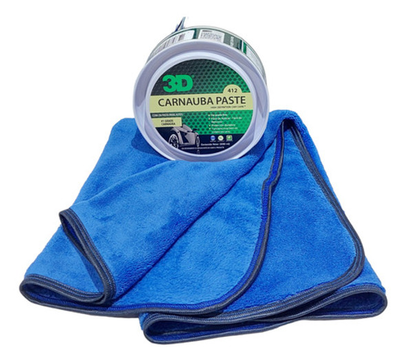 Combo 3d Paste Wax Cera En Pasta + Microfibra Premium 50x50 0