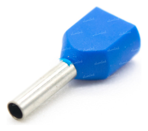 30 Terminales Preaislado Puntera Tif Hueca Doble Azul 2x0.75 0