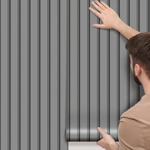 Papel De Parede Adesivo Painel Listra De Madeira Ripado 10m 0