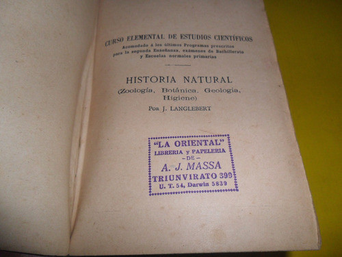 Historia Natural J Langlebert Vta De Ch Bouret La Oriental 1