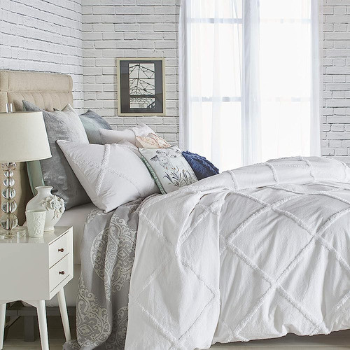 Peri Home Chenille Lattice 100% Algodón 3-piece Edredón De C 0