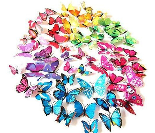 Hermosa Mariposa Tatuajes Pared Mariposas Coloridas 0