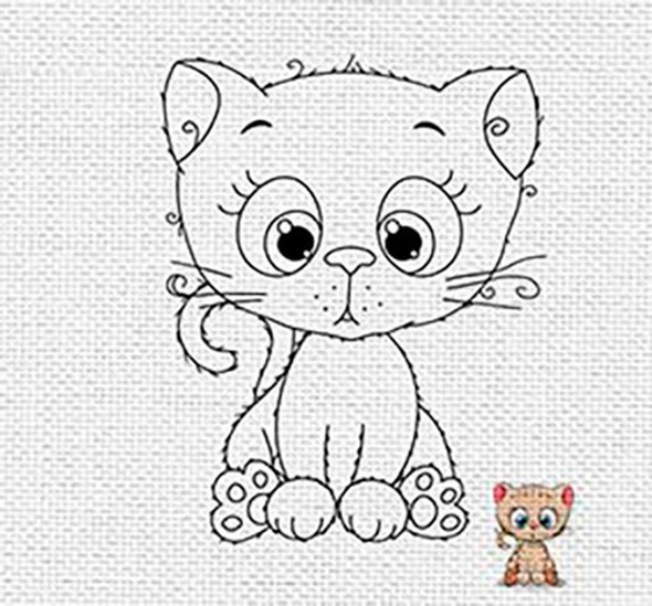 8 Telas Listsa Para Bordar 34 X 26 Cm ¡diseños !! Gatito 0