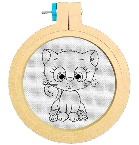 8 Telas Listsa Para Bordar 34 X 26 Cm ¡diseños !! Gatito 1