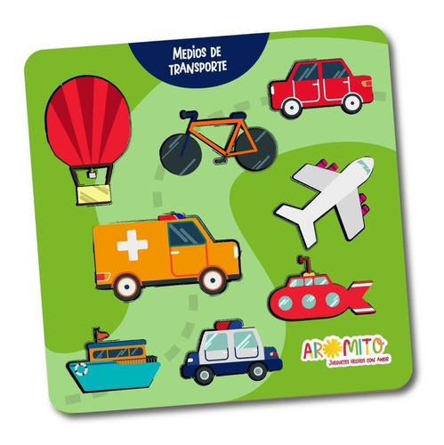 Encastre Transporte, Aromito, Juegos Didacticos En Madera 0
