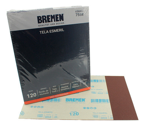 Lija Tela Esmeril Grano 120 X 25 Unidades Bremen 7558 0