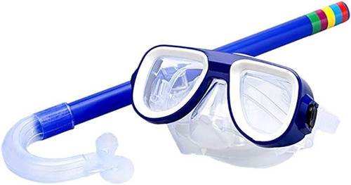 Set De Snorkel Buceo Y Mascara Ajustable Infantil + Tapones 0