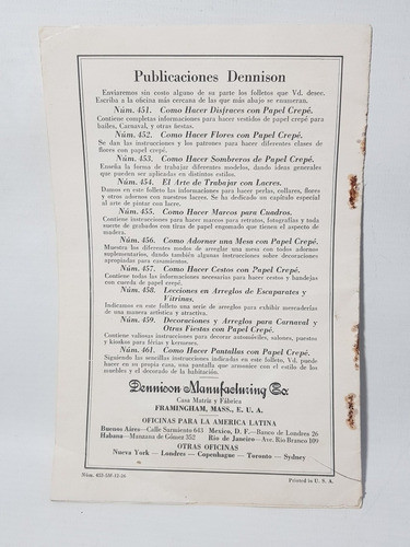 Antiguo Catálogo Sombreros Papel Crepé 1910 Mag 58583 1
