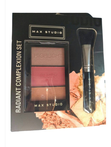 Max Studio, Paleta Maquillaje De Rostro, 3 Polvos,1 Brocha. 0