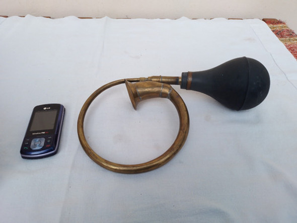 Antigua Bocina Claxon Corneta Auto Moto Bici Bronce Funciona 1