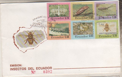 Sobre 1 Dia De Emision - Serie Insectos De Ecuador Año 1993 0
