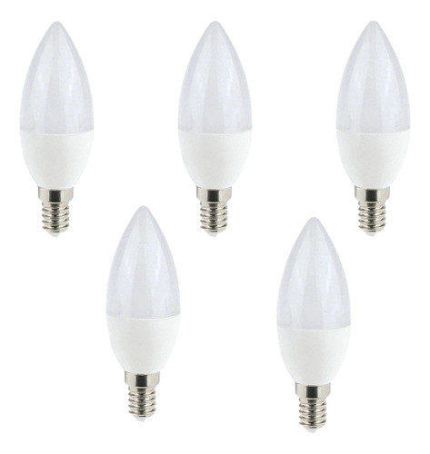 Kit 05 Lâmpadas Vela Balão Leitosa E14 Led 4,7w 6500k Bivolt 0