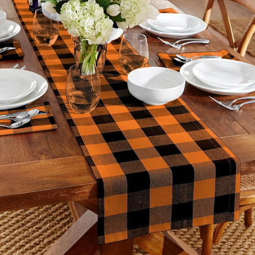 Elrene Home Fashions Farmhouse Living Fall Buffalo-check Tab 0