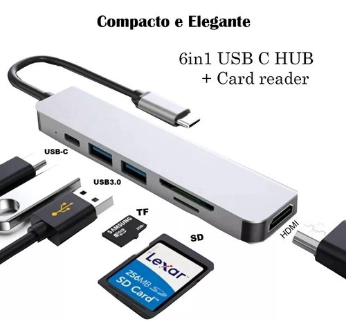 Hub Usb Tipo C 3.0 Cabo iPad Dock Macbook Hd 1