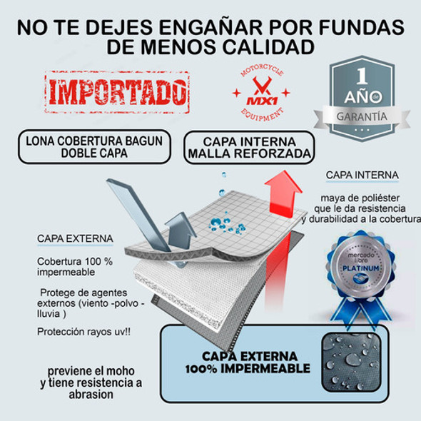 Funda Cubre Moto Suzuki Vstrom 1000xt,  650xt,  Con Top Case 1