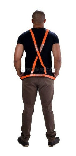 50 Un Colete Refletivo Laranja Modelo X Em Pvc Laranja 0