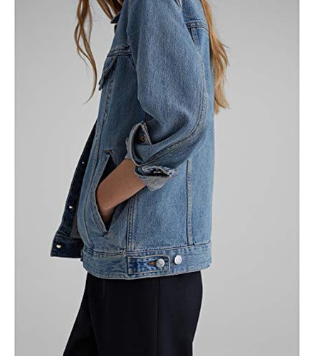 Denim Club Monaco Para Mujer Chaqueta, Índigo, Grande 1