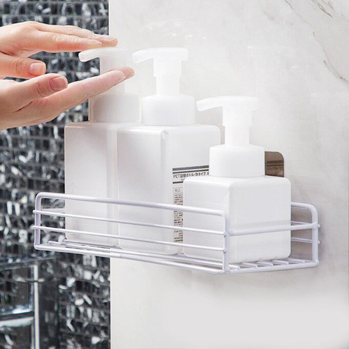 Estante Metalico Autoadhesivo Blanco Baño Cocina 1