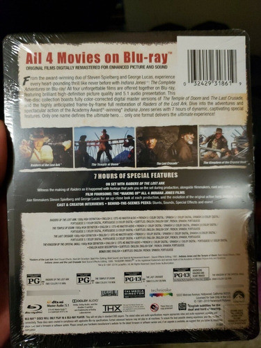 Blu-ray Indiana Jones / Incluye 4 Films / Steelbook 1