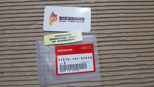 Calco Original Honda Warning Operator Only Z50 Xl Cr Ct Xr + 0