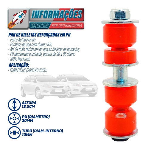 Par Bieleta Traseira Focus 08 / 13 Reforçada Em Pu 1