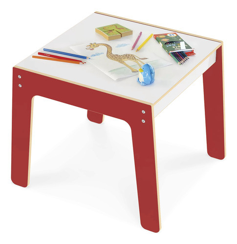 Mesa De Madeira Infantil Vermelha 1