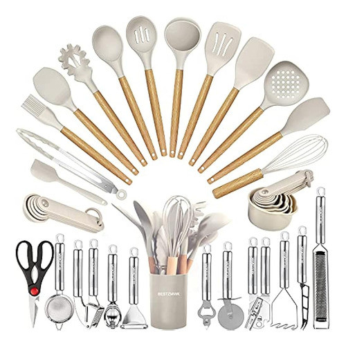 Utensilios De Cocina De 35 Piezas Con Rallador, Pinzas, Cuch 0