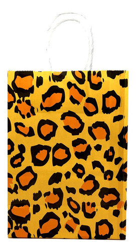 Bolsa De Papel Con Asa Manchas De Leopardo X 10 Und Cotillón 0