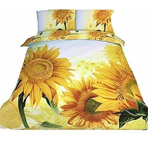 Newrara Girasol 4 Piezas Tamaño Queen 100% Algodón Conjuntos 0