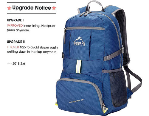 Mochila Senderismo Ligera Plegable Azul Venture Pal 1