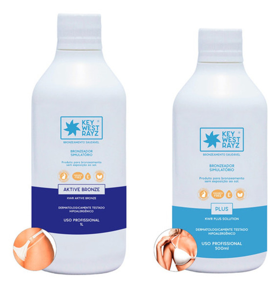 Kit Bronzeamento Artificial Kwr Aktive 1l + Plus 500ml 0 Kit Bronzeamento Artificial Kwr Aktive 1l + Plus 500ml 0