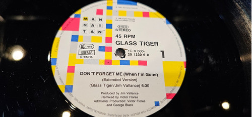 Glass Tiger Don't Forget Me Vinilo Maxi Germany 1986 Temazo 1