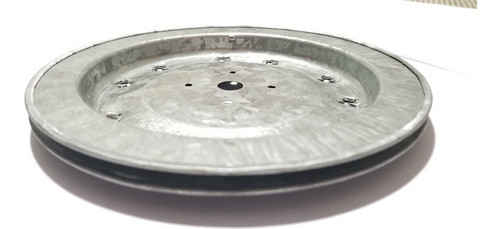 Polea De Chapa Cincada Diametro 17,5cm Para Cable De Acero 1
