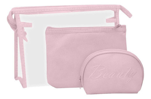 Kit 03 Necessaire Bolsa Organizador De Mala Viagem Maquiagem 0