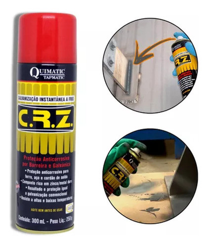 Crz Galvanização A Frio Da Tapmatic Spray 300 Ml Prata 0