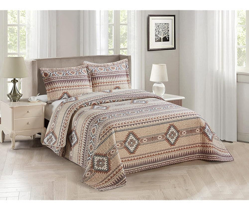 Ropa De Cama Occidental Acolchada Rústica Del Suroeste En Ca 0