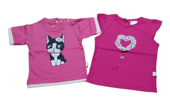 Set X 2 Remeras: Perra  Flor Boniatto Y Corazon Luz De Est. 0