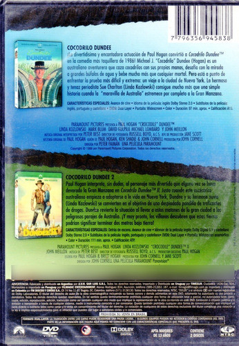 Cocodrilo Dunde / Cocodrilo Dundee 2 (2 Dvd) - Cerr. - Mcbmi 1