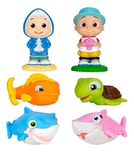 Cocomelon Bath Squirter Toys, 6 Piezas - Incluye Jj, Baby Sh 0