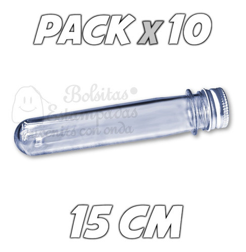 Pack De 10 Tubos De Ensayo Candy Pastillero Golosinero 15cm 0