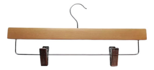 Percha Madera Laqueada Roble Broche Cromado Abajo 35 Cm X50u 0